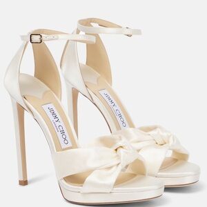 Jimmy Choo Rosie 120 Ivory Satin Heels